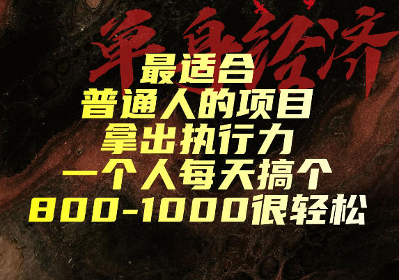 最适合普通人的项目,拿出执行力一个人每天搞个800-1k很轻松【揭秘】-抱朴网事俱乐部